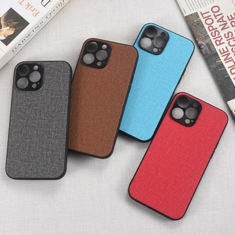 Чехол с тканевой текстурой для iPhone 14 (черный)