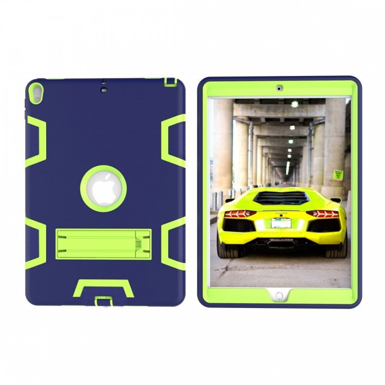 Гибридный TPU чехол для Apple iPad Pro 10.5 / iPad Air (2019) (темно-синий + зеленый)