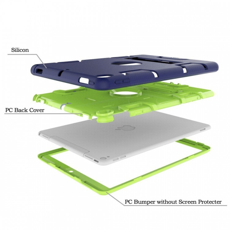 Гибридный TPU чехол для Apple iPad Pro 10.5 / iPad Air (2019) (темно-синий + зеленый)