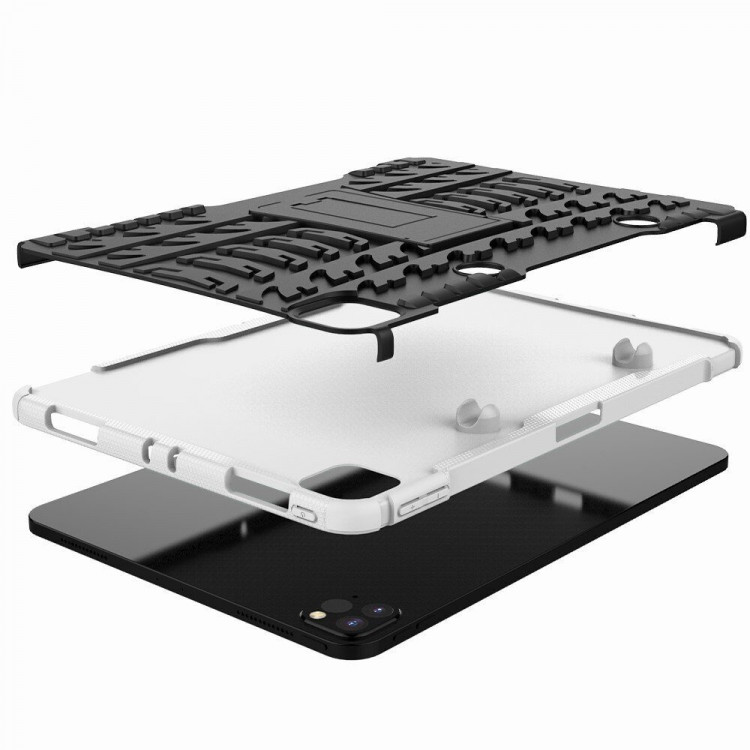 Чехол Hybrid Armor для iPad Pro 11 (2022, 2021, 2020) (черный + белый)