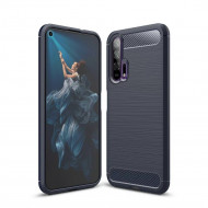 Чехол-накладка Carbon Fibre для Huawei Honor 20 Pro (темно-синий)