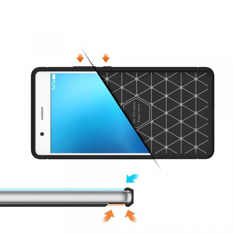 Чехол-накладка Carbon Fibre для Huawei P9 Lite (сине-зеленый)