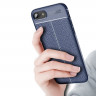 Чехол-накладка Litchi Grain для iPhone 8 / iPhone 7 / iPhone SE (2020) / iPhone SE (2022) (темно-синий)