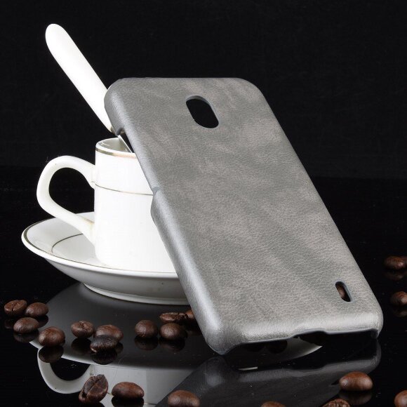 Кожаная накладка-чехол для Nokia 2.2 (серый)