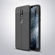 Чехол-накладка Litchi Grain для Nokia 7.1 (черный) Чехол-накладка Litchi Grain для Nokia 7.1 (черный)
