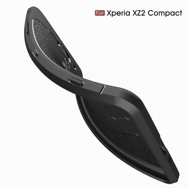 Чехол-накладка Litchi Grain для Sony Xperia XZ2 Compact (черный)