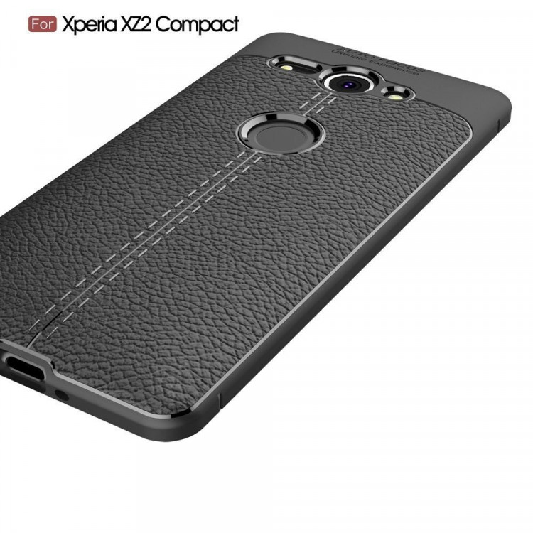 Чехол-накладка Litchi Grain для Sony Xperia XZ2 Compact (черный)