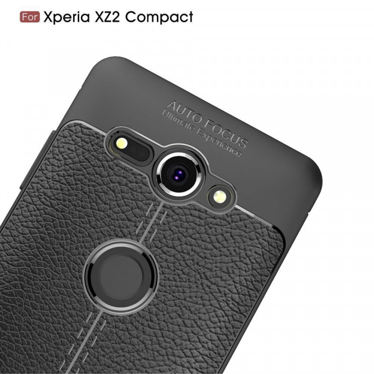 Чехол-накладка Litchi Grain для Sony Xperia XZ2 Compact (черный)