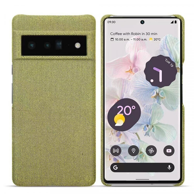 Тканевый чехол Full Cloth Texture для Google Pixel 6a (желтый)