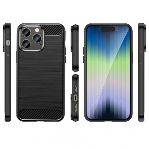 Чехол-накладка Carbon Fibre для iPhone 14 Pro Max (черный) Чехол-накладка Carbon Fibre для iPhone 14 Pro Max (черный)
