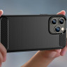 Чехол-накладка Carbon Fibre для iPhone 14 Pro Max (черный)