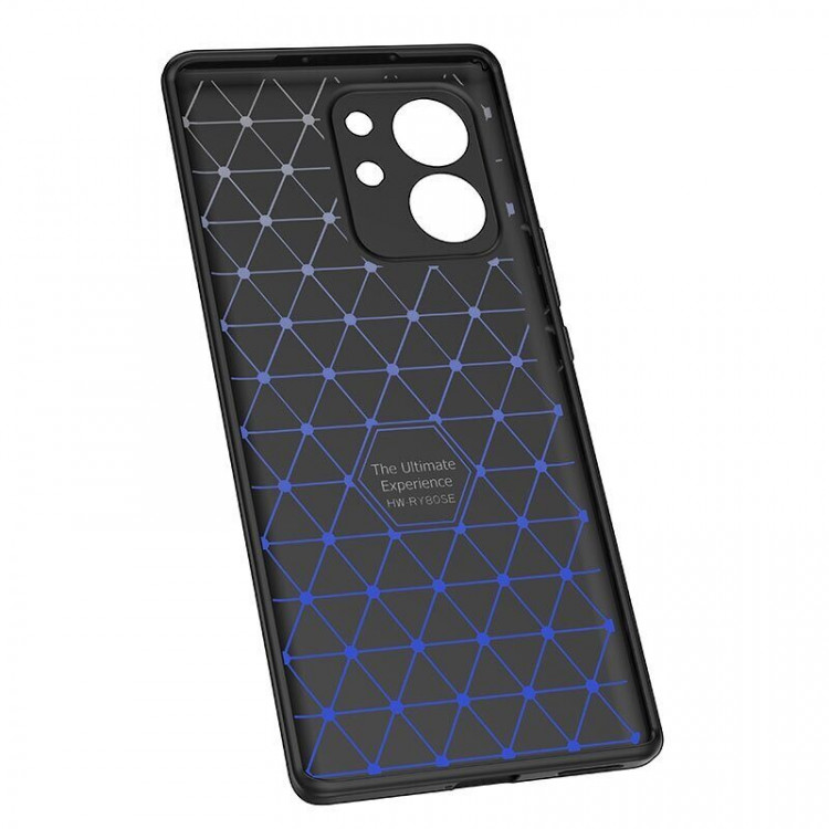 Чехол-накладка Litchi Grain для Honor 80 SE (темно-синий)