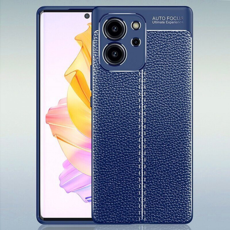 Чехол-накладка Litchi Grain для Honor 80 SE (темно-синий)