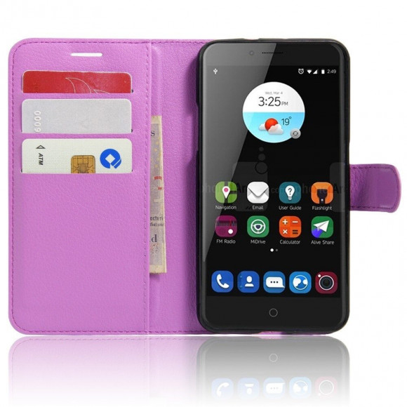 Чехол-книжка с визитницей для ZTE Blade V7 (фиолетовый)