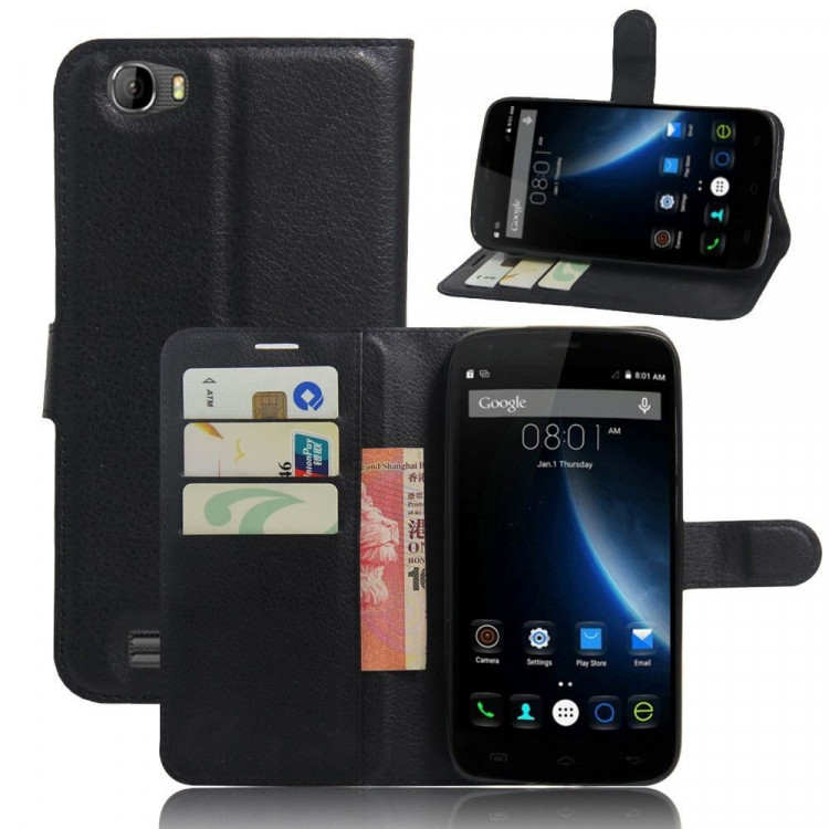 Чехол с визитницей для DOOGEE T6 / T6 Pro (черный)