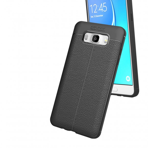 Чехол-накладка Litchi Grain для Samsung Galaxy J5 (2016) (черный)