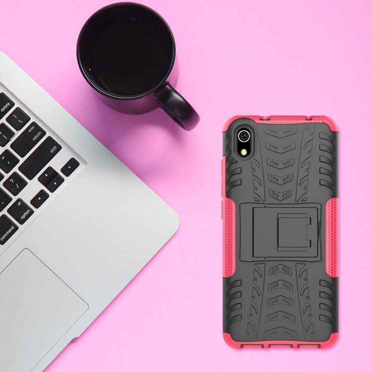 Чехол Hybrid Armor для Xiaomi Redmi 7A (черный + розовый)
