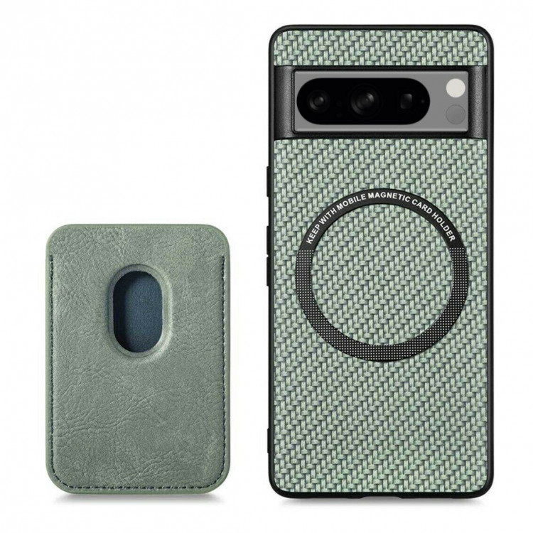 Чехол с магнитным держателем карт для Google Pixel 8 Pro (зеленый)