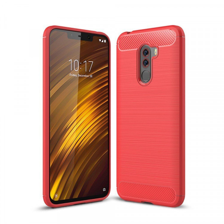 Чехол-накладка Carbon Fibre для Xiaomi Pocophone F1 / Poco F1 (красный)