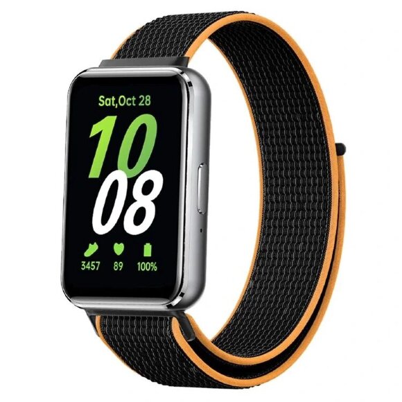 Нейлоновый ремешок для Samsung Galaxy Fit 3 SM-R390 (черный, желтый)