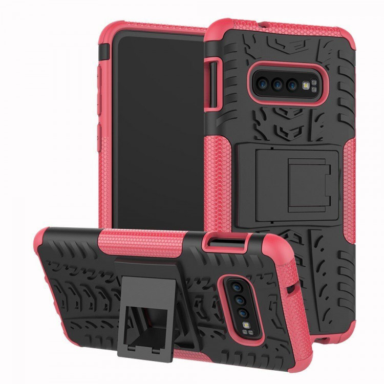 Чехол Hybrid Armor для Samsung Galaxy S10e (черный + розовый)