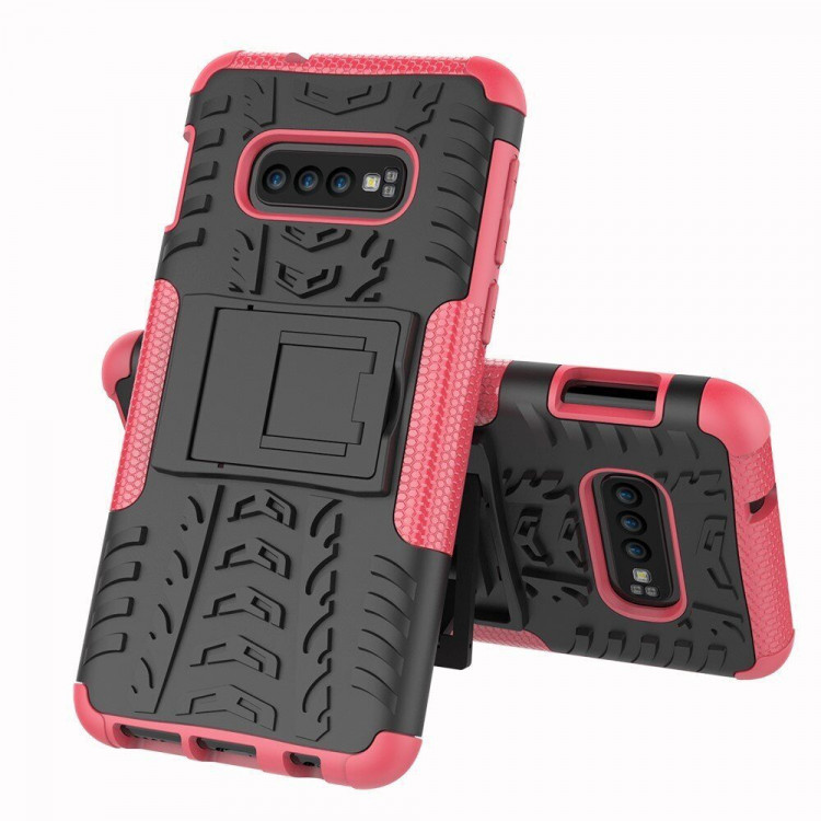Чехол Hybrid Armor для Samsung Galaxy S10e (черный + розовый)