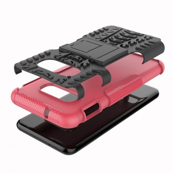Чехол Hybrid Armor для Samsung Galaxy S10e (черный + розовый)