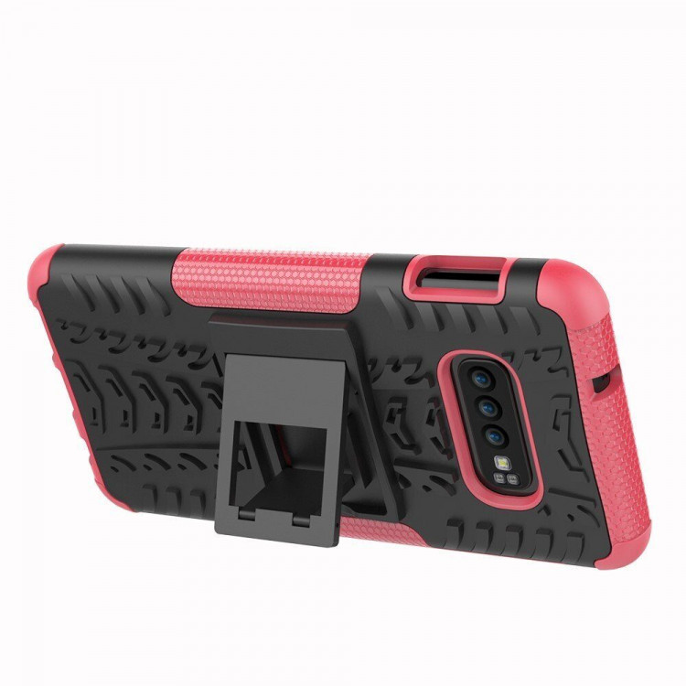 Чехол Hybrid Armor для Samsung Galaxy S10e (черный + розовый)
