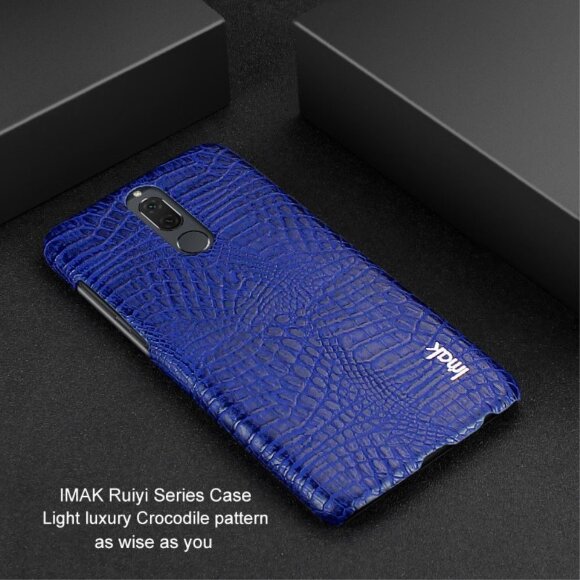 Чехол-накладка iMak Ruiyi Crocodile для Mate 10 Lite / Nova 2i (темно-синий) Чехол-накладка iMak Ruiyi Crocodile для Mate 10 Lite / Nova 2i (темно-синий)