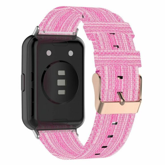 Нейлоновый ремешок с разноцветным плетением для Huawei Watch Fit 2 (розовый)
