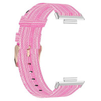 Нейлоновый ремешок с разноцветным плетением для Huawei Watch Fit 2 (розовый)