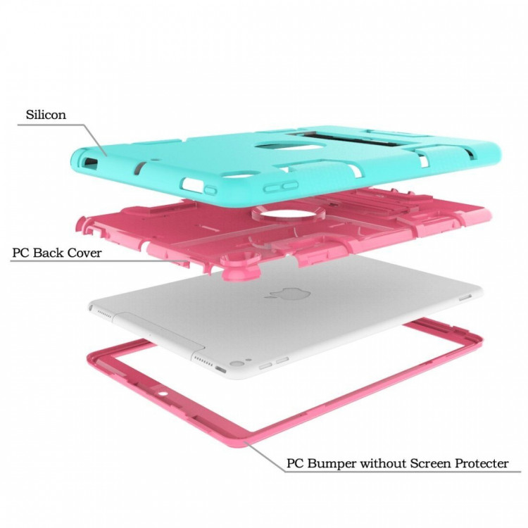 Гибридный TPU чехол для Apple iPad Pro 10.5 / iPad Air (2019) (голубой + розовый)