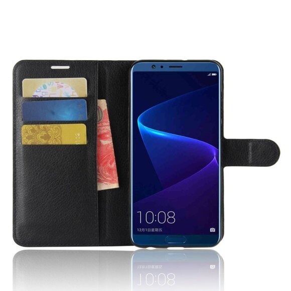 Чехол с визитницей для Huawei Honor V10 / View 10 (черный) Чехол с визитницей для Huawei Honor V10 / View 10 (черный)