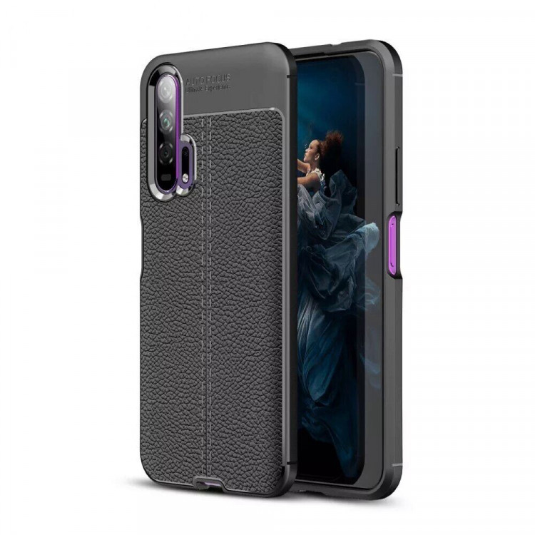 Чехол-накладка Litchi Grain для Huawei Honor 20 Pro (черный)