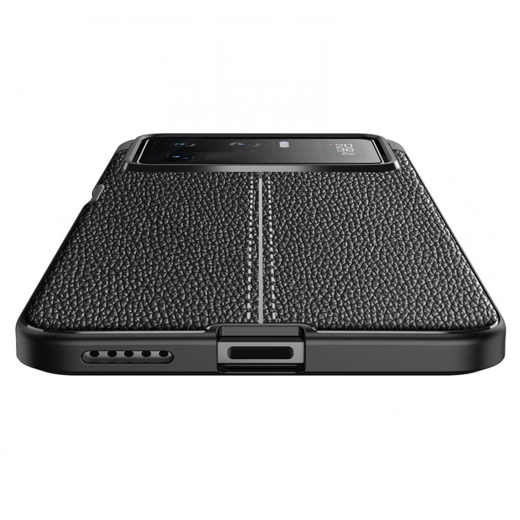 Чехол-накладка Litchi Grain для Xiaomi Poco X4 Pro 5G (темно-синий)