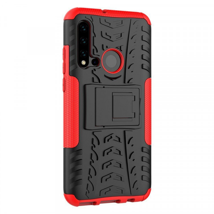 Чехол Hybrid Armor для Huawei P20 lite (2019) / nova 5i (черный + красный)