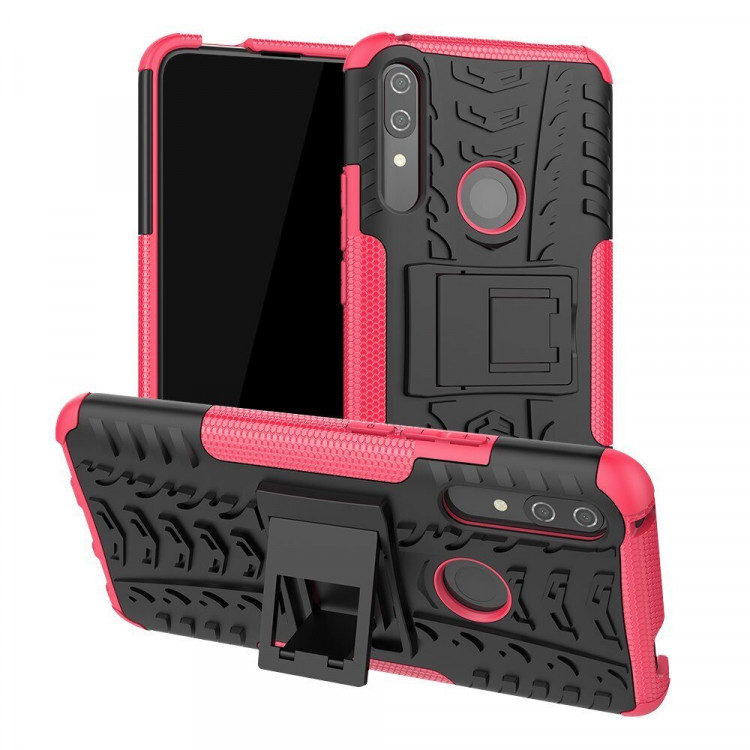 Чехол Hybrid Armor для Huawei P Smart Z / Honor 9X (STK-LX1) (черный + розовый)