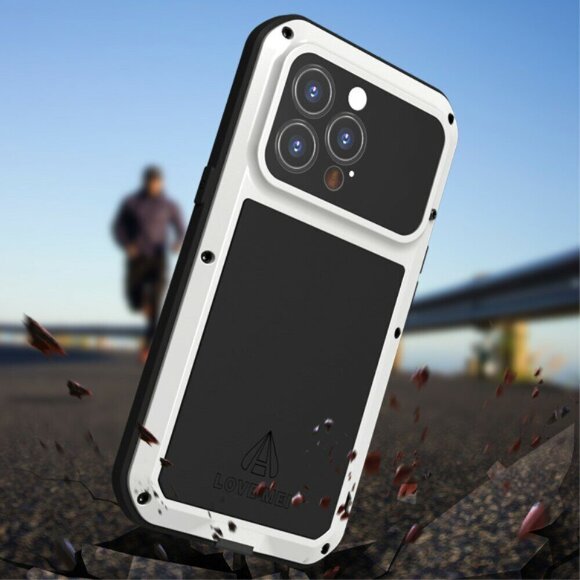 Гибридный чехол LOVE MEI для iPhone 13 Pro (серебряный) Гибридный чехол LOVE MEI для iPhone 13 Pro (серебряный)