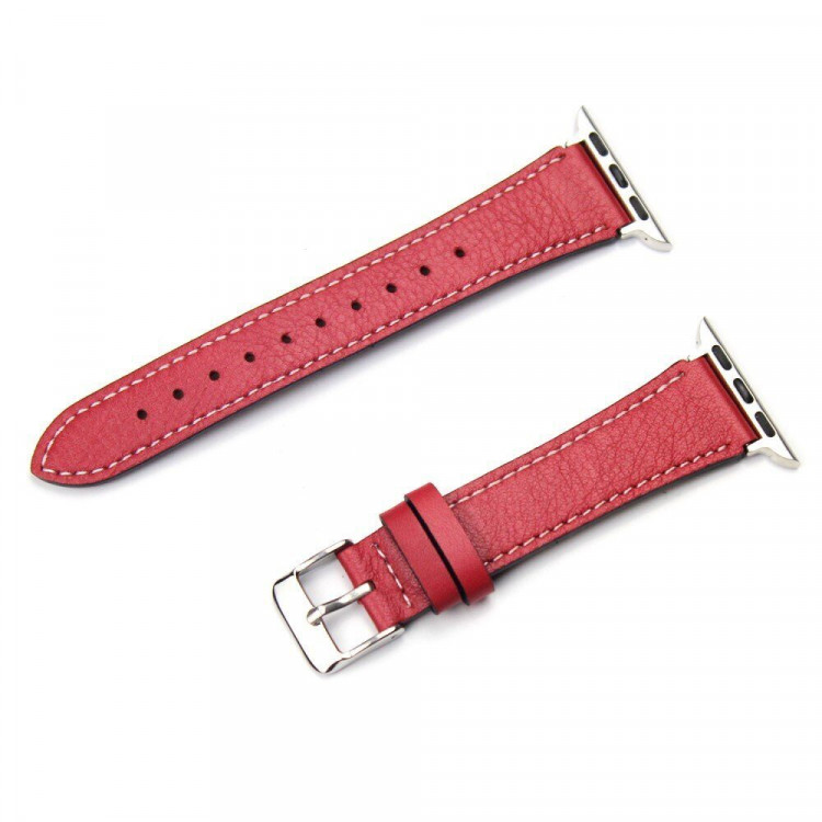 Кожаный ремешок для Apple Watch 40 и 38мм (красный)