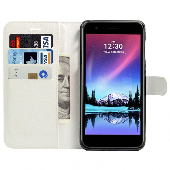 Чехол с визитницей для LG K8 (2017) X300 / M200N (белый)