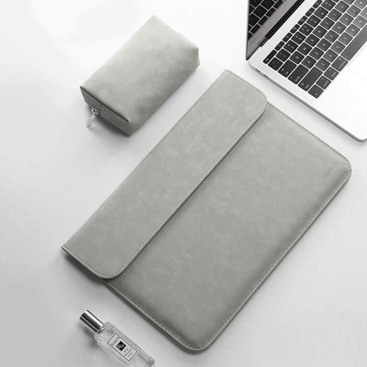 Чехол с магнитной крышкой TAIKESEN для ноутбука и Macbook 13,3 дюйма (светло-серый)