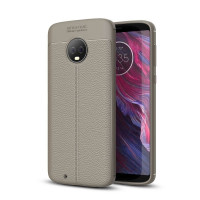 Чехол-накладка Litchi Grain для Motorola Moto G6 (серый)