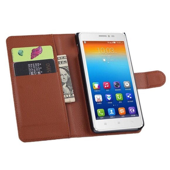 Чехол с визитницей для Lenovo S850 (коричневый) Чехол с визитницей для Lenovo S850 (коричневый)