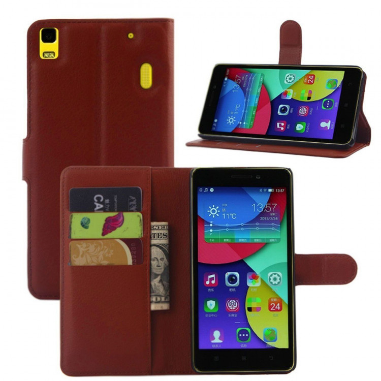 Чехол с визитницей для Lenovo A7000 / K3 Note (коричневый)
