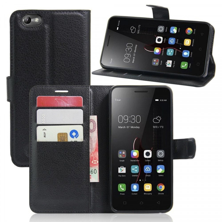 Чехол с визитницей для Lenovo Vibe C (черный)