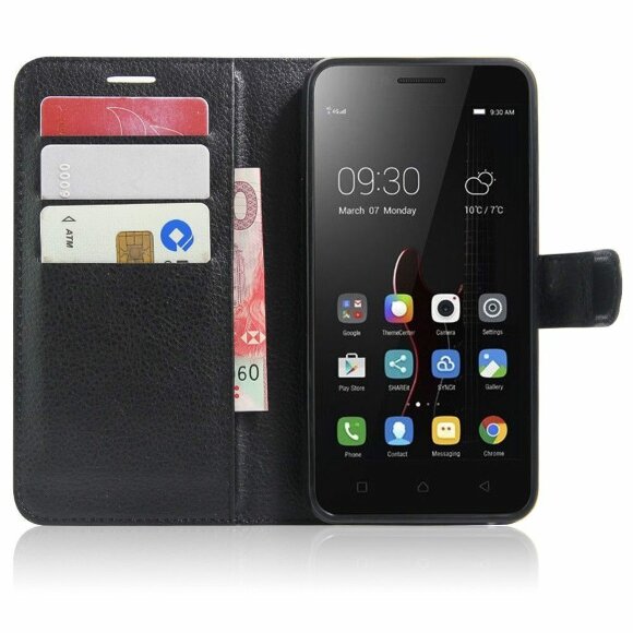 Чехол с визитницей для Lenovo Vibe C (черный)
