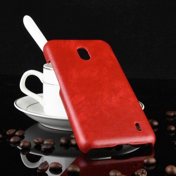 Кожаная накладка-чехол для Nokia 2.2 (красный)