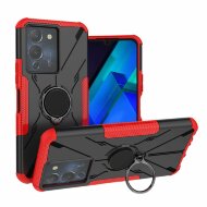 Чехол Armor Shockproof Ring Holder для Infinix NOTE 12 G96 (черный + красный) Чехол Armor Shockproof Ring Holder для Infinix NOTE 12 G96 (черный + красный)