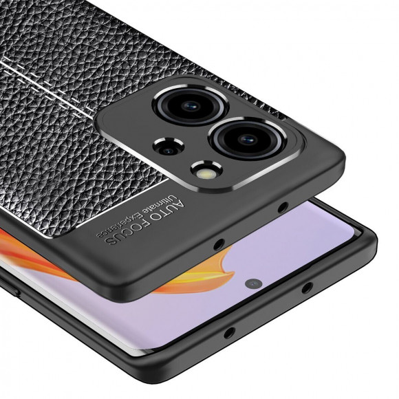 Чехол-накладка Litchi Grain для Honor 80 SE (черный)