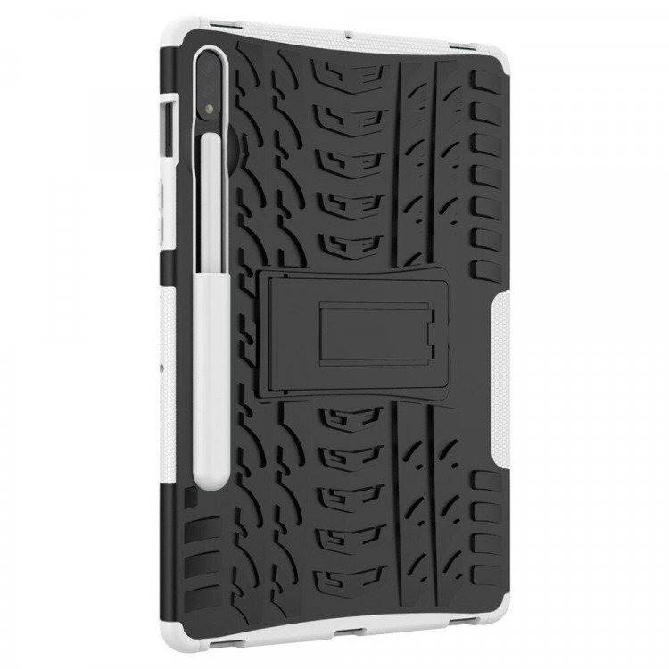 Чехол Hybrid Armor для Samsung Galaxy Tab S7 SM-T870 / SM-T875 и Galaxy Tab S8 SM-X700 / SM-X706 (черный + белый)